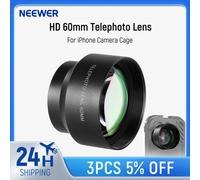 NEEWER Teleobiettivo HD da 60 mm Ingrandimento 2X per iPhone 15 pro Max/Samsung/Xiaomi Custodia per gabbia per telefono con adattatore per obiettivo da 17 mm