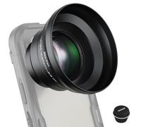 NEEWER Teleobiettivo Lente Telefono HD 65mm con Paraluce Solo per Phone Cage Case Backplate Obiettivo Filettata 17mm, Attacco Lenti Zoom 1.7X Compatibile con iPhone 16 15 S25 S24 Ultra Android, LS-66