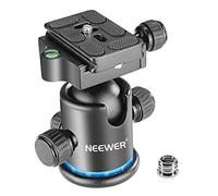 NEEWER Testa a Sfera per Treppiede 36MM Panoramica a 360° Piastra a Sgancio Rapido Arca, Vite 1/4" Filettato 3/8", Carico Massimo 17,6 lb/8 kg, per Monopiede, Fotocamera DSLR, Videocamera (Blu)