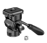 NEEWER Testa Fluida per Treppiede con Piastra Sgancio Rapido e Maniglia, Adattatore Treppiede Fotocamera Pan. Incli. Compatibile con Arca Swiss per Videocamere DSLR Compatte, Max 3kg, GM24 Tutto Nero