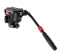 NEEWER Testa Fluida per Treppiede Video in Metallo con Piastra a Sgancio Rapido, Manopola Telescopica & Base Panoramica con Scala (⌀55mm), Massima Portata 6kg, GM001