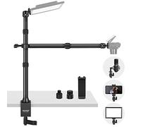 NEEWER Supporto Fotocamera da Tavolo con Braccio Estensione Telescopico, Portatelefono,Teste Sfera, Adattatori a Viti, Supporto Luce da Scrivania per Fotocamera Phone Webcam Luce Anulare,TL253A+DS001