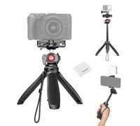 NEEWER TP38 Treppiede Fotocamera Smartphone Selfie Stick con Porta Cellulare Adattatore Action Cam Compatibile con iPhone GoPro, Mini Tripod Supporto Viaggio con Panno Pulizia per Vlog Riprese Video