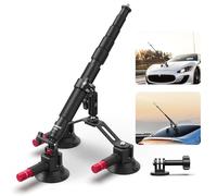 Neewer Kit Suppoto Ventosa Tripla Auto e 2in1 Asta Prolunga/Bastone Selfie, Supporto Fotocamera Sgancio Rapido per Parabrezza con Magic Arm Adattatore Action Cam Compatibile con GoPro Insta360, CA065