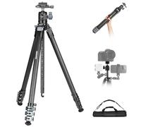 NEEWER Treppiede da viaggio in fibra di carbonio con testa a sfera staccabile a 360°, supporto leggero per videocamera con fibbia a scatto rapido in metallo, piastra QR tipo Arca compatibile con Peak