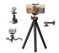 NEEWER Treppiede Flessibile per Smartphone, Mini Cavalletto da Tavolo per Fotocamera/Webcam, Porta Telefono Nascosto e Attacco Action Cam Compatibile con iPhone GoPro DJI Insta360 per Vlog Video, TP34