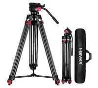 NEEWER Treppiede Video da 200cm per Fotocamera in Lega di Alluminio con Testina di Trascinamento del Fluido a 360°, Piastra QR Compatibile con Canon Nikon Sony e Videocamera DSLR, Carico Fino a 8kg