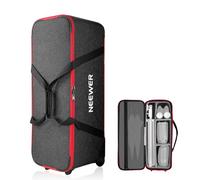 Neewer Trolley per attrezzature da studio fotografico, borsa a treppiede con rotelle/cinghie/scomparto imbottito/maniglia per stand luce, stroboscopio, accessori fotografici, Rosso, 96x39x31cm,