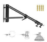 NEEWER Bracci a triangolo per montaggio a parete per Strobo, Monoluci, Softbox, Ombrelli, Riflettori e Luci Anulariper fotografia, Supporto per rotazione di 180 gradi, Lunghezza massima 125cm(Argento)