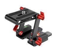 Neewer Z-Flex Testina Inclinata Tipo Z Testa di Treppiede con 4 Pulsanti Regolare/Fissare, Sgancio Rapido Piastra e Livella a Bolla per Treppiede/DSLR Videocamere/Lega di Alluminio Slider/Carico 3kg