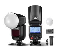 NEEWER Z1-N Flash TTL a Testa Rotonda Compatibile con Nikon Fotocamere | Speedlight 76Ws, HSS 1/8000s, Controllo Wireless 2.4G, 3000mAh, 480 Lampi a Piena Potenza, Riciclo 1,5s, Lampada Pilota a LED