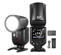 NEEWER Z2-N Flash Speedlite TTL Rotondo 2.4G, Compatibile con Nikon, 76Ws HSS 1/8000s, Nuova UI, 2 Lampade Pilota, Cambio Rapido TTL/M con Tasto TCM, Batteria 7,2V/3000mAh, 600 Flash a Piena Potenza