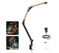 NEEWRE BASICS 42,5" Lampada Scrivania a Clip per Ufficio Casa, 12W Luce Tavolo per Architetto a Doppia Barra LED Dimmerabile Bicolore 12W per Monitor Computer Disegno Video Conferenza, CRI95+, ME-DL02