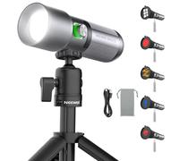 NEEWER BASICS Torcia Fotografica RGB con Treppiede da Tavolo/4 Colori/20 Filtri Gobo/7500mAh, 10W 6300K CRI95+, Spotlight LED Portatile Luce Ambiente Tramonto per Video Foto Illuminazione Studio, FL10