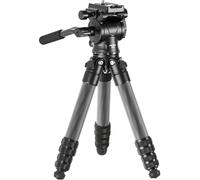 NEEWRE - Mini treppiede da tavolo in fibra di carbonio per fotocamera, treppiede da viaggio portatile da tavolo con testa fluida video, piastra QR per Action Camera TikTok DSLR, registrazione video