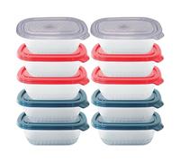 NEEZ Set Contenitori Per Alimenti (10 Pezzi) 500 ml, Piccoli Contenitore Cibo, Trasparente Box, Ermetici Coperchio, Frigo & Microonde Sicuro, Plastica Food Container, Mix Color