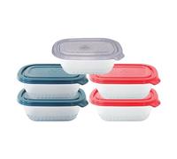 NEEZ Set Contenitori Per Alimenti (5 Pezzi) 500 ml, Piccoli Contenitore Cibo, Trasparente Box, Ermetici Coperchio, Frigo & Microonde Sicuro, Plastica Food Container, Mix Color