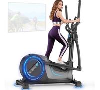 Neezee Ellittica per Casa, Ellittica Professionale Ultra Silenziosa con 16 Livelli di Magnetico Resistenza, Volano da 8 kg, Falcata da 42cm, Peso Massimo 150 kg, Schermo LCD Compatibile con App