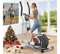 Neezee Ellittiche Magnetico, Ultra Silenziosa Ellittica Professionale Per Casa Supporto Bluetooth Fitness APP, Con 16 Livelli di Resistenza Regolabile, Monitor LCD (Monitor LCD (Bluetooth), Argento)