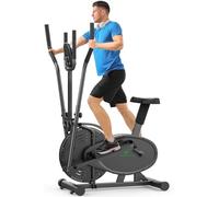Ellittiche, Ellitticha per la casa - Neezee 2 IN 1 Cyclette per cross trainer con sedile, monitor LCD intelligente, allenamento migliorato per tutto il corpo, fino a 120 kg nero