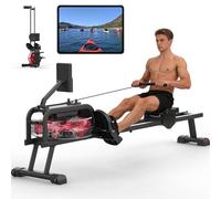 Neezee Vogatore per casa, vogatore acqua con monitor Bluetooth professionale e supporto per tablet, portata massima 160 kg, stoccaggio verticale, ruote di trasporto per un facile movimento