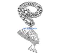 Nefertiti Egiziano Regina Di il Nilo Ciondolo Con 45.7cm Lungo Cubano Catenina