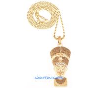 Nefertiti Egiziano Regina Di Il Nilo Nuovo Ciondolo Con 24 " Lungo Scatola Link