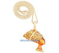 Nefertiti Egiziano Regina Di il Nilo più Grande Ciondolo Con 24 " Lungo