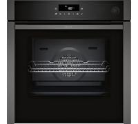 NEFF B6AVJ7AG3, N50 - Forno da incasso con supporto per vapore, 60 x 60 cm, prodotto in Germania, pirolisi & Easy Clean autopulizia, aria fry in velluto, porta a scomparsa, cottura automatica