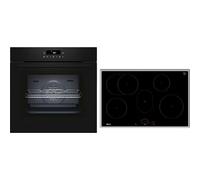 NEFF BTX48PIB0 - Set di fornelli da incasso, composto da fornello B2CCJ7AK3, 60 x 60 cm, pirolisi e autopulente EasyClean, Air Fry & T58SHF1L0, piano cottura a induzione, 80 cm, zona di cottura Twist