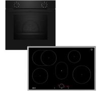 NEFF BX38IB - Set di fornelli da incasso N30, combinazione di piano cottura integrato, larghezza 60 cm, CircoTherm, riscaldamento rapido, Twist Touch, Home Connect, colore: Nero