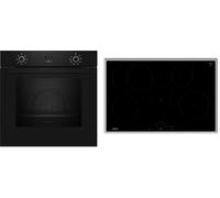 NEFF BX38IB0 - Set di fornelli B1CCC0AK3, 60 x 60 cm, CircoTherm per calore uniforme, display a LED e piano cottura a induzione T58SHF1L0, 80 cm, zona arrosto, touch control, telaio in acciaio inox