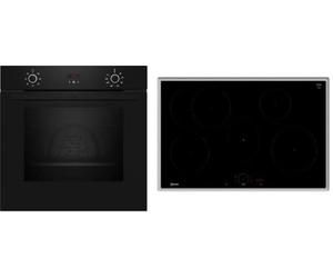 NEFF BX38IB0 - Set di fornelli B1CCC0AK3, 60 x 60 cm, CircoTherm per calore uniforme, display a LED e piano cottura a induzione T58SHF1L0, 80 cm, zona arrosto, touch control, telaio in acciaio inox