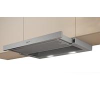 NEFF D46BR22X2, N 30, cuffia per schermo piatto, 60 cm, made in Germany, luce a LED, accensione e spegnimento integrati, molto silenziosa, potente, argento metallizzato