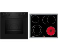 NEFF EX1B0 - Set di fornelli, composto da E1DCA0AK3, 60 x 60 cm, CircoTherm & M16SRF0L0, piano cottura elettrico, zona arrosto, telaio in acciaio inox