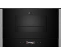 NEFF NR4GR31N1 - Microonde da incasso N70, forno a microonde integrato con grill, 40 x 60 cm, display TFT Full Touch, programmi automatici, Easy Clean, illuminazione interna a LED, in acciaio inox
