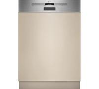 NEFF S145HTS04E, N 50, lavastoviglie intelligente, parzialmente integrata 60 cm, lavastoviglie con cestello per posate, molto silenziosa, pulizia forte con Chef 70ºC, pulsante preferito, acciaio
