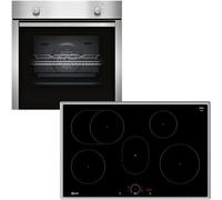 Neff Set BX18I composto da forno da incasso B1DCA0AN0 con CircoTherm, 60 x 60 cm, acciaio inox, N 30 e T58SHF1L0, piano cottura a induzione autosufficiente, 80 cm, nero, N 70