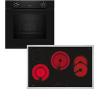 Neff Set BX38B composto da forno da incasso B1CCC0AK0 con CircoTherm, 60 x 60 cm, nero, N 30 e T18SDH9L0, piano cottura elettrico autosufficiente, 80 cm, nero, con telaio sospeso, N 70