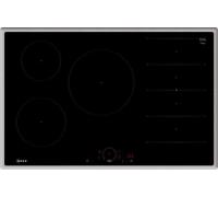 NEFF T68SHV4L0 - Piano cottura a induzione N70, piano cottura autosufficiente in vetroceramica, larghezza 80 cm, Twist Touch, Flex Induction, Home Connect, Smart Hood Automatic, sospeso, nero