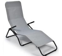 NEFFY SHOP Lettino Basculante Pasha D350-6800 Grigio Tramato, Classico, Lettino, Sdraio, Tessuto in Textilene, Portata Massima 100 kg, Certificata TUV-GS, Made in Italy, Prendere il Sole