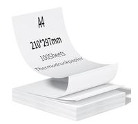 NefLaca Carta termica A4-100 fogli per stampante termica, 210 x 297 mm, compatibile con M08F, M832, M835, Q302, MT800, MT800Q e altre stampanti portatili A4, forniture per ufficio