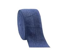 NEFLUM 10 Metri, 40mm di Larghezza, Fascia Elastica in Spandex, Fascia in Raso, Tessuto per Abiti, Cucitura Decorativa, Blu Navy, 40mm