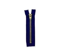 NEFLUM 10 Pezzi 4# 15cm Cerniera in Metallo Ottone Nero e Blu Chiuso autobloccante Cerniera Jeans Accessori per Cucire, Blu Scuro, 15cm