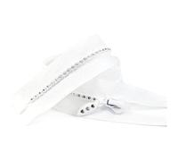 NEFLUM 50/60/70cm 5# Cerniera con Strass in Resina Cerniere Decorative Aperte per Giacca Cappotto Cerniere per Cucire Fai da Te, Bianco, 70cm