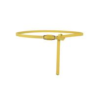 NEFLUM Cintura in vita sottile in pelle PU Cintura gonna da donna Cintura sottile Jeans eleganti Cintura casual decorativa colorata, Giallo, 110x1cm