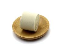 NEFLUM Fascia Elastica da 5 Metri, Larghezza 4cm, fettuccia Decorativa Elastica Colorata per Accessori da Cucito Fai da Te, Beige, 40mm