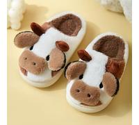 NEFLUM New Upgrate Cute Animal Slipper Women Girls Kawaii Fluffy Winter Warm Slippers Woman Cartoon Milk Cow House Slippers Funny Shoes
