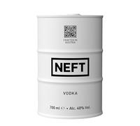 NEFT Vodka White Barrel 70 cl - Vodka ultra premium dall’Austria - 40 % Vol. | Acqua di sorgente alpina e segale | Gusto morbido e puro | Design infrangibile | Perfetto liscio o in cocktail