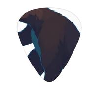 Negative Space Bear - Set di 12 plettri per chitarra, sottili, medi e spessi, adatti per chitarra, basso, chitarra elettrica e ukulele